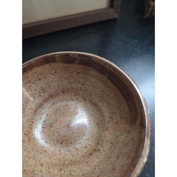 Set of 2 MAM Studio Pottery Bowls Brown Glaze Handmade 7.5" & 4.75" Signed - Picture 6 of 10